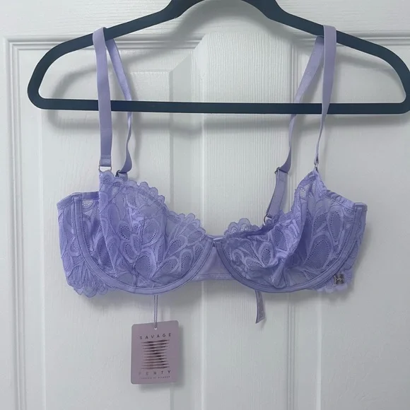Savage Not Sorry Unlined Lace Balconette Bra in Lavender - Picture 4 of 7